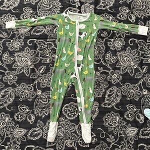 Little sleepies Green Farm Animals Bamboo Viscose Zippy